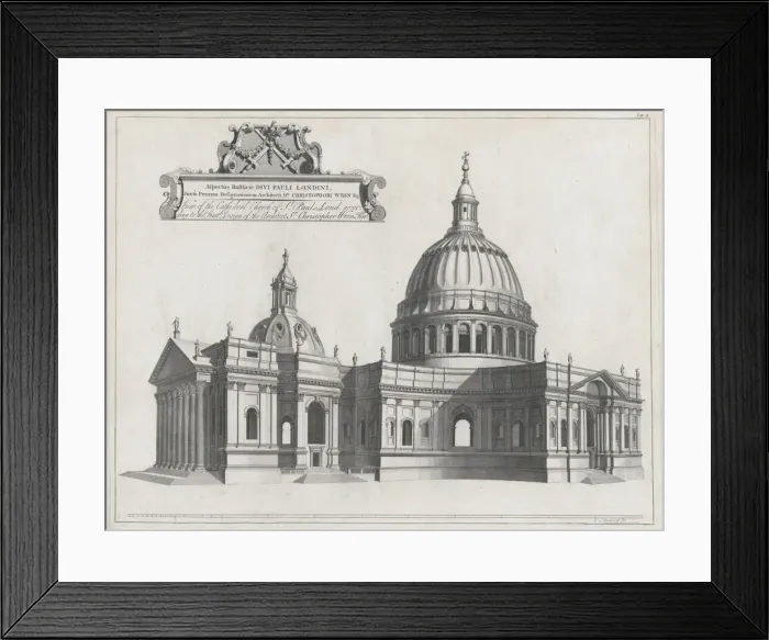 Framed Print : View of the Cathedral Church of St. Paul s, London, Plate 8 from: A Catalogue of t... 1726 or 1749. Creator: Jacob Schijnvoet Framed Print : View of the Cathedral Church of St. Paul s, London, Plate 8 from: A Catalogue of t... 1726 or 1749. Creator: Jacob Schijnvoet