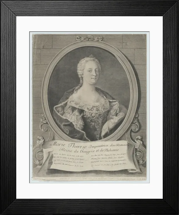 Framed Print : Portrait of Marie-Therese, 1747. Creator: Johann Christoph Reinsperger Framed Print : Portrait of Marie-Therese, 1747. Creator: Johann Christoph Reinsperger