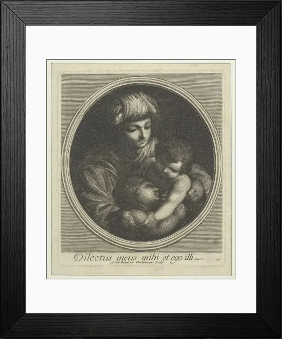 Framed Print : The Virgin with the infant Christ and the young Saint John the Baptist, in a circular... 1690-1700. Creator: Jacobus Coelemans Framed Print : The Virgin with the infant Christ and the young Saint John the Baptist, in a circular... 1690-1700. Creator: Jacobus Coelemans