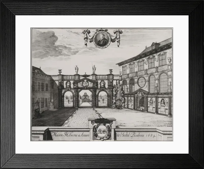 Framed Print : View of the Garden of the Rubenshuis, Antwerp, 1675-1732. Creator: Jacobus Harrewijn Framed Print : View of the Garden of the Rubenshuis, Antwerp, 1675-1732. Creator: Jacobus Harrewijn