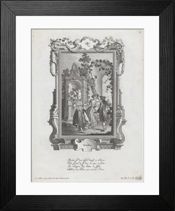 Framed Print : October. From a Series of Twelve Months of the Year, ca. 1766. Creator: Johann Esaias Nilson Framed Print : October. From a Series of Twelve Months of the Year, ca. 1766. Creator: Johann Esaias Nilson