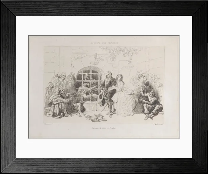 Framed Print : Salamon de Caus at Bicetre, 1640-76. Creator: Jacques Courtois Framed Print : Salamon de Caus at Bicetre, 1640-76. Creator: Jacques Courtois