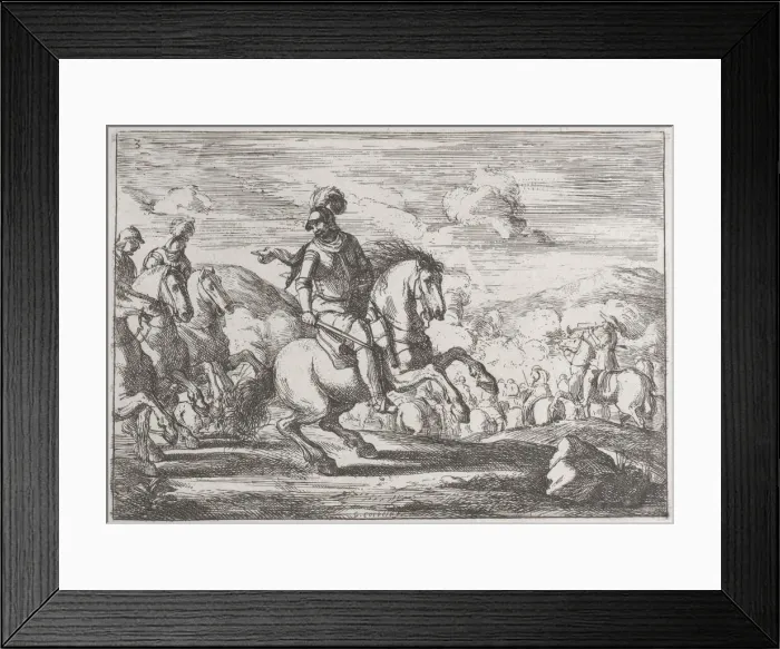Framed Print : Plate 3: the charge is ordered, 1635-60. Creator: Jacques Courtois Framed Print : Plate 3: the charge is ordered, 1635-60. Creator: Jacques Courtois