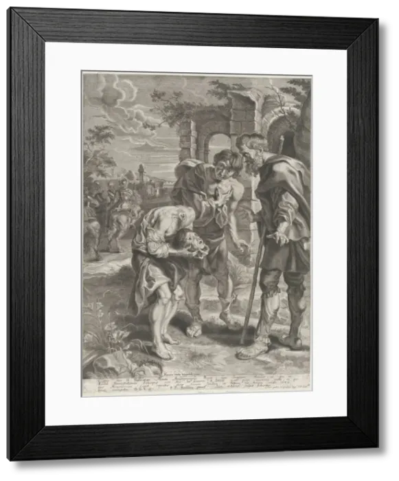 Framed Print : The miracle of Saint Just, who stands at center holding his decapitated head in his hands... 1639. Creators: Jan Witdoeck, Peter Paul Rubens Framed Print : The miracle of Saint Just, who stands at center holding his decapitated head in his hands... 1639. Creators: Jan Witdoeck, Peter Paul Rubens