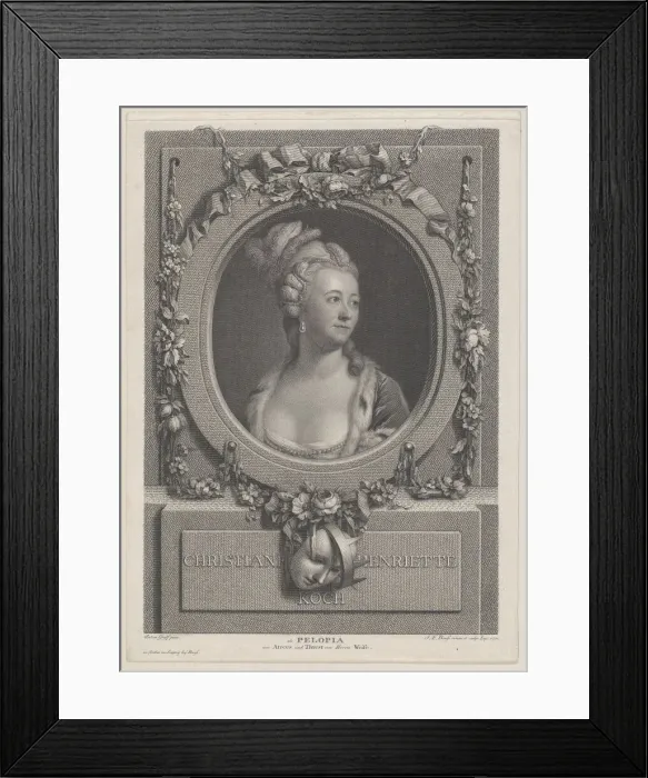 Framed Print : Portrait of Christiane Henriette Koch as Pelopia, 1770. Creator: Johann Friedrich Bause Framed Print : Portrait of Christiane Henriette Koch as Pelopia, 1770. Creator: Johann Friedrich Bause
