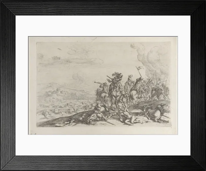 Framed Print : Aiding the wounded after a battle, 1635-60. Creator: Jacques Courtois Framed Print : Aiding the wounded after a battle, 1635-60. Creator: Jacques Courtois