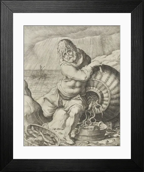 Framed Print : Water (Phlegmaticus), from The Four Temperaments, 1596-97 Creator: Zacharias Dolendo Framed Print : Water (Phlegmaticus), from The Four Temperaments, 1596-97 Creator: Zacharias Dolendo