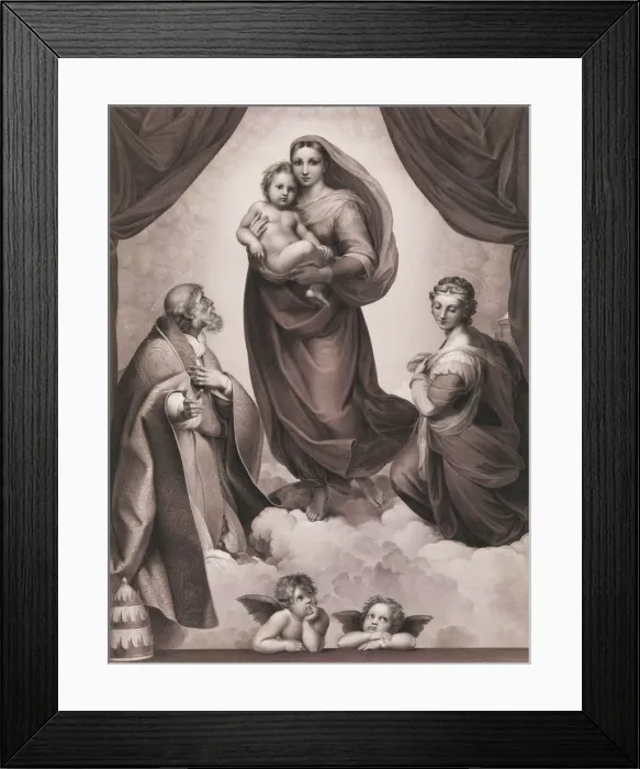 Framed Print : The Sistine Madonna. n. d. Creator: Johann Friedrich Wilhelm Müller Framed Print : The Sistine Madonna. n. d. Creator: Johann Friedrich Wilhelm Müller