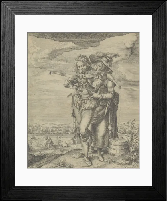Framed Print : The Archer and the Milkmaid, ca. 1610 Creator: Andries Stock Framed Print : The Archer and the Milkmaid, ca. 1610 Creator: Andries Stock
