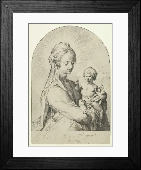 Framed Print : Madonna and Child, ca. 1593. Creator: Jan Muller Framed Print : Madonna and Child, ca. 1593. Creator: Jan Muller