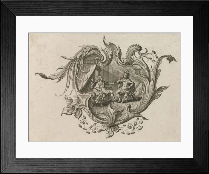 Framed Print : Design for a Cartouche and a Representation of Taste, Plate 4 from Neu I... Printed ca. 1750-56. Creator: Johann Georg Pintz Framed Print : Design for a Cartouche and a Representation of Taste, Plate 4 from Neu I... Printed ca. 1750-56. Creator: Johann Georg Pintz