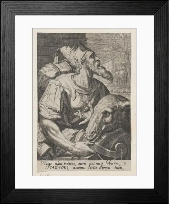 Framed Print : Issachar, from The Twelve Sons of Jacob. Creator: Jacques de Gheyn II Framed Print : Issachar, from The Twelve Sons of Jacob. Creator: Jacques de Gheyn II