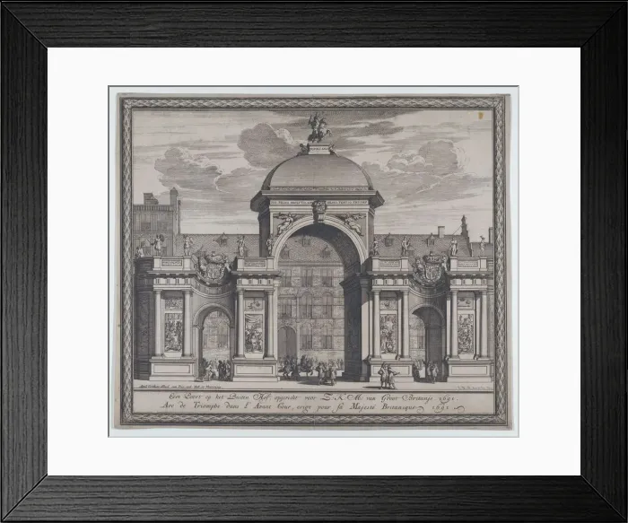 Framed Print : Triumphal arch erected in celebration of the entry of King William III, 1691. Creator: Jan van den Aveelen Framed Print : Triumphal arch erected in celebration of the entry of King William III, 1691. Creator: Jan van den Aveelen