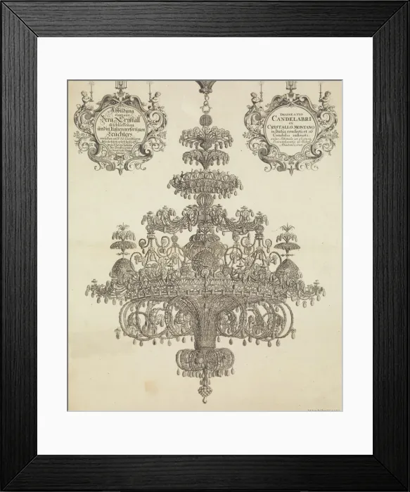 Framed Print : Rock Crystal Chandelier from the so-called White Pellers House [weiBe Pellers... ca. 1700-1720. Creator: Johann Georg Puschner Framed Print : Rock Crystal Chandelier from the so-called White Pellers House [weiBe Pellers... ca. 1700-1720. Creator: Johann Georg Puschner