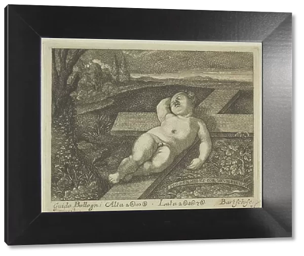 The Christ Child sleeping on a cross in a landscape, after Reni, ca. 1780-1821. ca. 1780-1821. Creator: Johann Gottfried Bartsch
