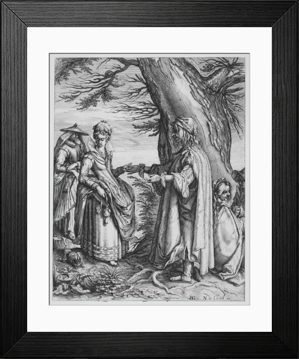 Framed Print : The Fortune Teller and the Lady. Creator: Andries Stock Framed Print : The Fortune Teller and the Lady. Creator: Andries Stock