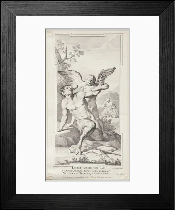 Framed Print : Battle of Love and Pan, 1715-96. Creator: Jean-Etienne Liotard Framed Print : Battle of Love and Pan, 1715-96. Creator: Jean-Etienne Liotard