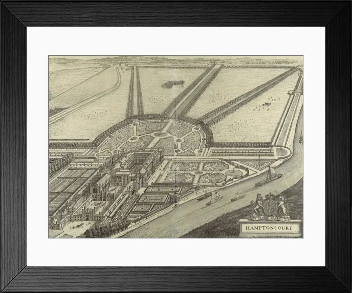 Framed Print : Nouveau Theatre de la Grande Bretagne: Ou Description Exacte des Palais de La Reine, et de... 1708. Creator: Johannes Kip Framed Print : Nouveau Theatre de la Grande Bretagne: Ou Description Exacte des Palais de La Reine, et de... 1708. Creator: Johannes Kip