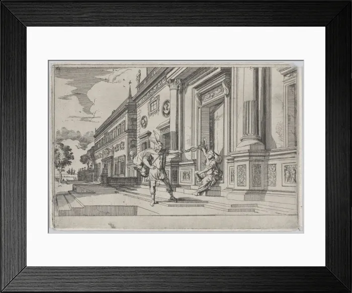 Framed Print : Plate 24: Mercury and Aglauros, from Ovids Metamorphoses, 1641. Creator: Johann Wilhelm Baur Framed Print : Plate 24: Mercury and Aglauros, from Ovids Metamorphoses, 1641. Creator: Johann Wilhelm Baur