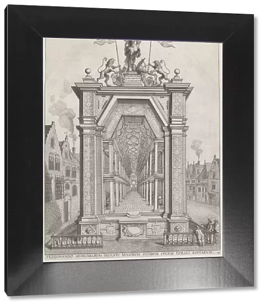 Plate 40: Design for festival architecture honoring the Spanish Prince Ferdinands triumph... 1636. Creators: Johannes Meursius, Willem van der Beke