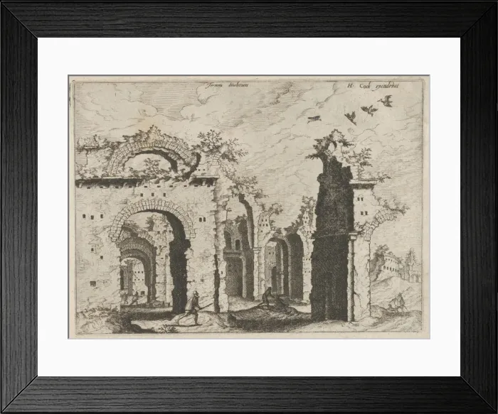 Framed Print : The Baths of Diocletian, from the series Roman Ruins and Buildings, 1562. Creators: Johannes van Doetecum I, Lucas van Doetecum Framed Print : The Baths of Diocletian, from the series Roman Ruins and Buildings, 1562. Creators: Johannes van Doetecum I, Lucas van Doetecum