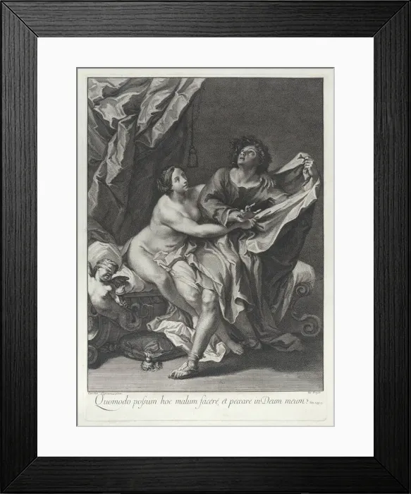Framed Print : Joseph and Potiphars wife, 1700-52. Creator: Johann Jakob Frey the Elder Framed Print : Joseph and Potiphars wife, 1700-52. Creator: Johann Jakob Frey the Elder