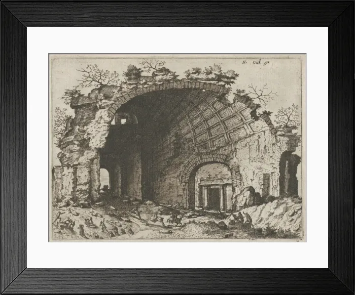 Framed Print : Barrel Vault with Coffering from the series Roman Ruins and Buildings, 1562. Creators: Johannes van Doetecum I, Lucas van Doetecum Framed Print : Barrel Vault with Coffering from the series Roman Ruins and Buildings, 1562. Creators: Johannes van Doetecum I, Lucas van Doetecum