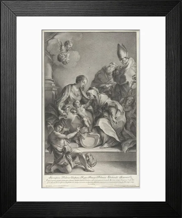 Framed Print : The Virgin and Child with Saints Anne, John the Baptist, Zeno, and Anthony, 1739. Creator: Johann Jakob Frey the Elder Framed Print : The Virgin and Child with Saints Anne, John the Baptist, Zeno, and Anthony, 1739. Creator: Johann Jakob Frey the Elder