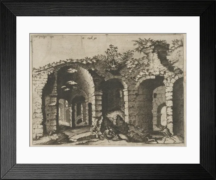 Framed Print : Ruins with Arched Vaults, from the series Roman Ruins and Buildings, 1562. Creators: Johannes van Doetecum I, Lucas van Doetecum Framed Print : Ruins with Arched Vaults, from the series Roman Ruins and Buildings, 1562. Creators: Johannes van Doetecum I, Lucas van Doetecum
