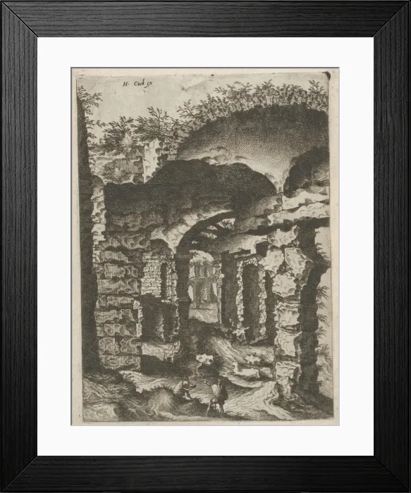Framed Print : Vaults with Bosse Blocks, from the series Roman Ruins and Buildings, 1562. Creators: Johannes van Doetecum I, Lucas van Doetecum Framed Print : Vaults with Bosse Blocks, from the series Roman Ruins and Buildings, 1562. Creators: Johannes van Doetecum I, Lucas van Doetecum