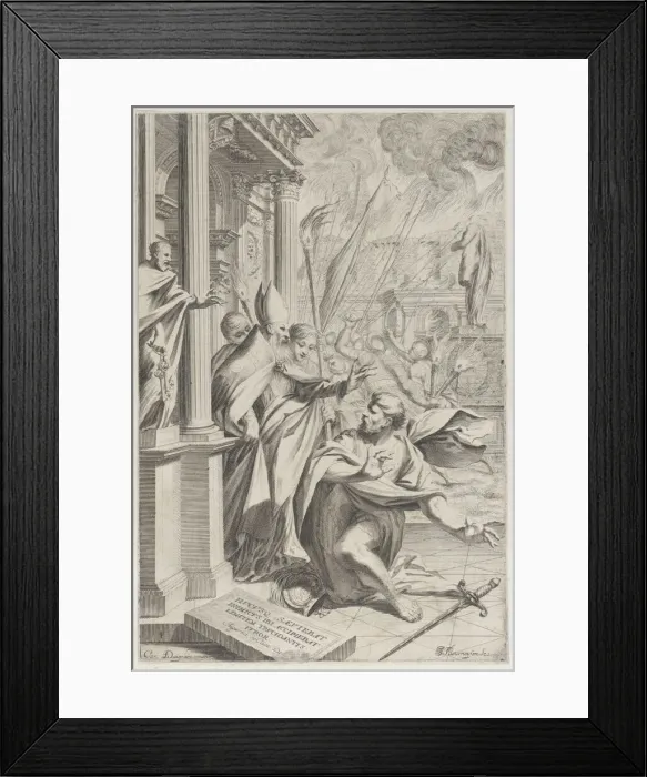 Framed Print : Saint Ambrose repelling Emperor Theodosius, 1652-1711. Creator: Johann Jakob Thurneysen the Elder Framed Print : Saint Ambrose repelling Emperor Theodosius, 1652-1711. Creator: Johann Jakob Thurneysen the Elder