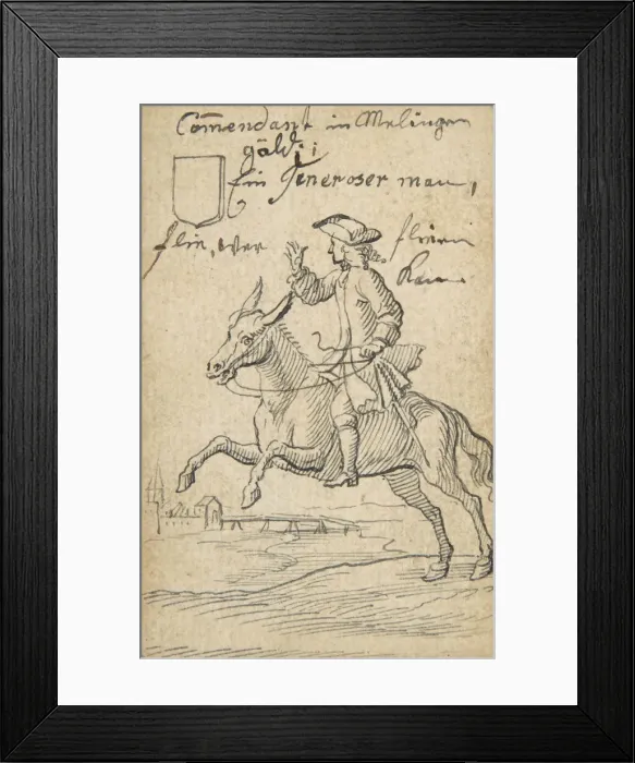 Framed Print : Shield Knave: A Horseman, 1712 or later. Creator: Johannes Brandenberg Framed Print : Shield Knave: A Horseman, 1712 or later. Creator: Johannes Brandenberg