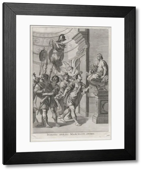 Framed Print : Plate 30: Marcellus dedicating the spoils of war to Jupiter; from Guillielmus Becanuss S... 1636. Creators: Johannes Meursius, Willem van der Beke Framed Print : Plate 30: Marcellus dedicating the spoils of war to Jupiter; from Guillielmus Becanuss S... 1636. Creators: Johannes Meursius, Willem van der Beke