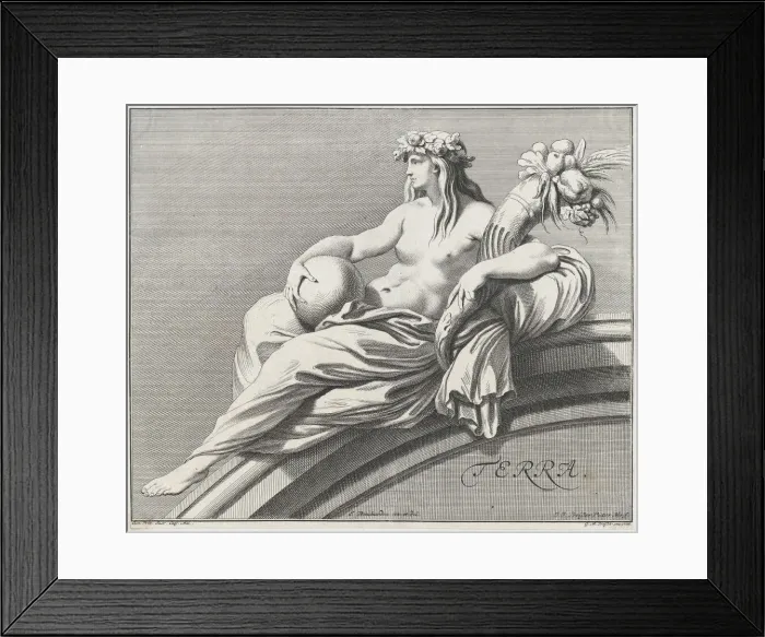 Framed Print : Earth, 1735. Creator: Johann Justin Preissler Framed Print : Earth, 1735. Creator: Johann Justin Preissler