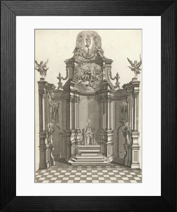 Framed Print : Design for a Monumental Altar, Plate e from Unterschiedliche Neu Inventier... Printed ca. 1750-56. Creator: Johann Michael Leüchte Framed Print : Design for a Monumental Altar, Plate e from Unterschiedliche Neu Inventier... Printed ca. 1750-56. Creator: Johann Michael Leüchte