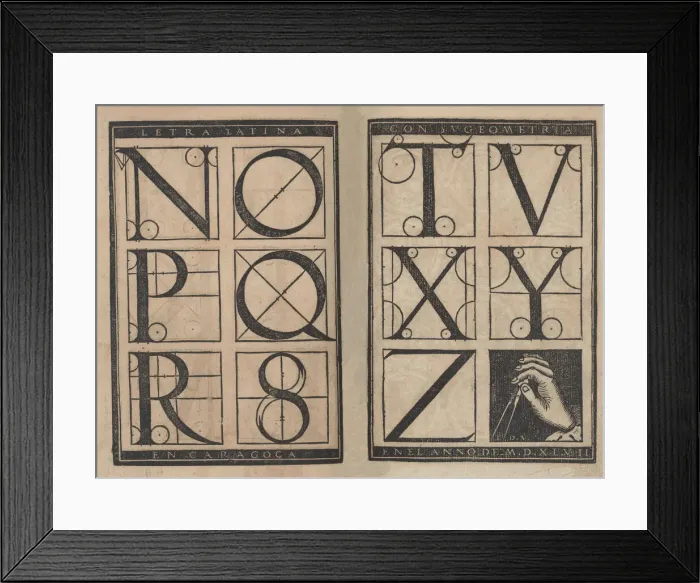 Framed Print : Libro Subtilissimo por el qual se ensena a escrevir... 1564. Creator: Written by Juan de Yciar Framed Print : Libro Subtilissimo por el qual se ensena a escrevir... 1564. Creator: Written by Juan de Yciar
