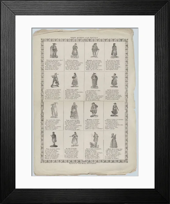 Framed Print : Allusive verses for masquerades, ca. 1860-70. Creator: Julian Mariana Framed Print : Allusive verses for masquerades, ca. 1860-70. Creator: Julian Mariana