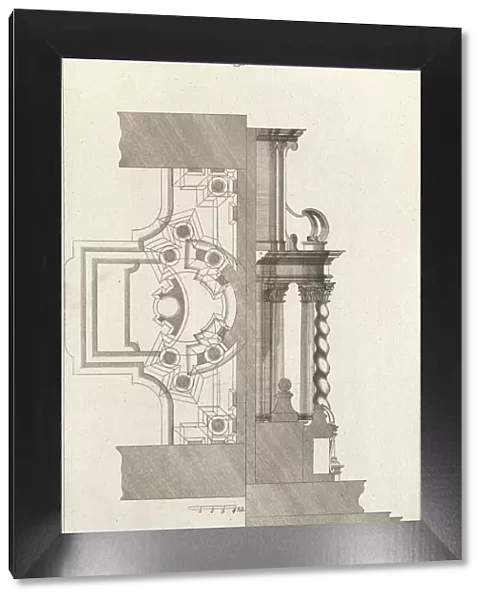 Floorplan and Side View of an Altar, Plate g (2) from Unterschiedliche Neu... Printed ca. 1750-56. Creator: Johann Michael Leüchte