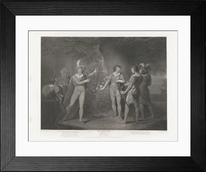 Framed Print : Picking of the Red and White Roses (Shakespeare, King Henry VI, first published 1795; reissued 1852. Creator: John Ogborne) Framed Print : Picking of the Red and White Roses (Shakespeare, King Henry VI, first published 1795; reissued 1852. Creator: John Ogborne)