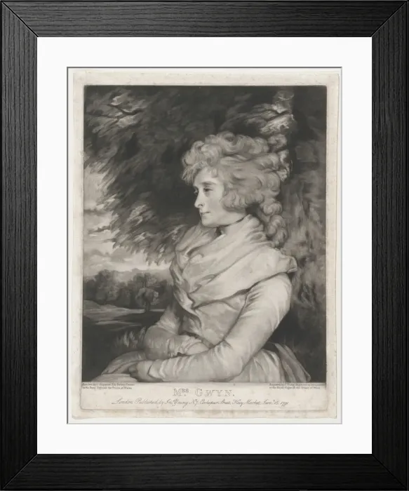 Framed Print : Mrs. Gwyn, January 15, 1791. Creator: John Young Framed Print : Mrs. Gwyn, January 15, 1791. Creator: John Young