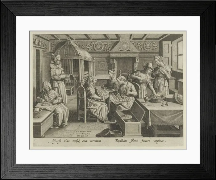 Framed Print : The Incubation of the Silkworm Eggs, Plate 3 from The Introduction of the Silkworm'[... ca. 1595. Creator: Karel van Mallery Framed Print : The Incubation of the Silkworm Eggs, Plate 3 from The Introduction of the Silkworm'[... ca. 1595. Creator: Karel van Mallery