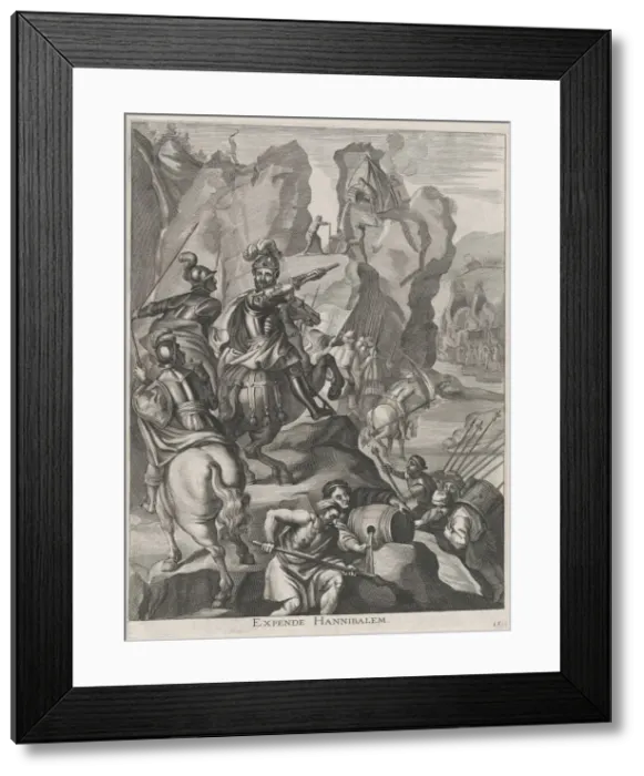 Framed Print : Plate 15: Ferdinand as Hannibal crossing the Alps; from Guillielmus Becanuss Serenissimi... 1636. Creators: Johannes Meursius, Willem van der Beke Framed Print : Plate 15: Ferdinand as Hannibal crossing the Alps; from Guillielmus Becanuss Serenissimi... 1636. Creators: Johannes Meursius, Willem van der Beke