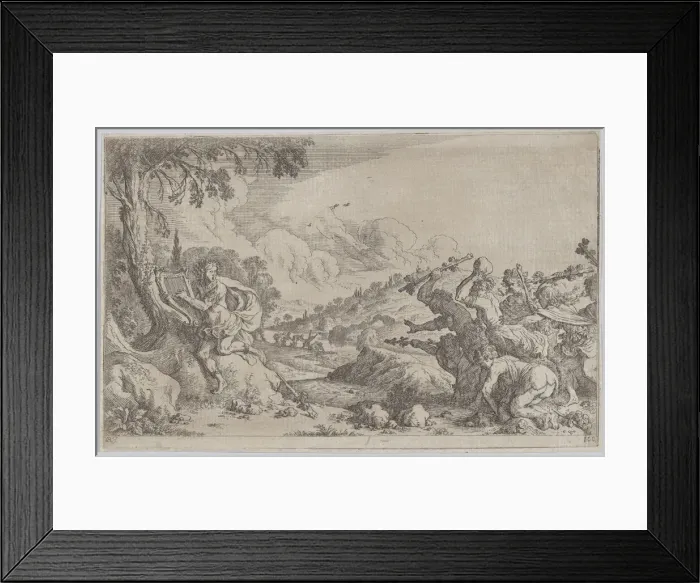 Framed Print : Plate 100: The death of Orpheus, from Ovids Metamorphoses, 1641. Creator: Johann Wilhelm Baur Framed Print : Plate 100: The death of Orpheus, from Ovids Metamorphoses, 1641. Creator: Johann Wilhelm Baur
