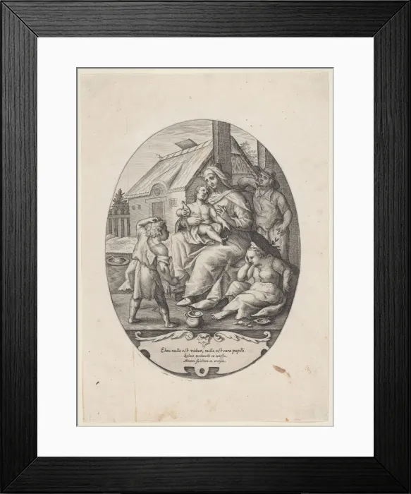 Framed Print : Allegory on Widowhood and Orphanage, 1590-1630. Creator: Lambert Cornelisz Framed Print : Allegory on Widowhood and Orphanage, 1590-1630. Creator: Lambert Cornelisz