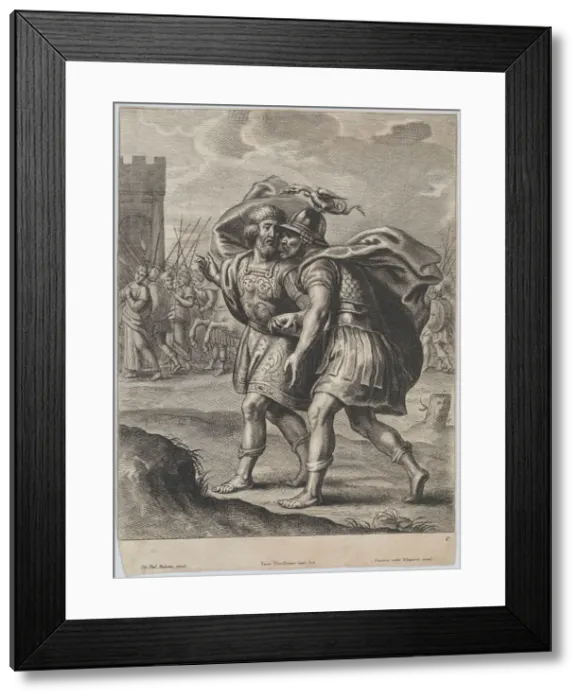 Framed Print : Achilles and Priam, in conversation outside of Troy, ca. 1644-66. Creator: Lucas Vorsterman II Framed Print : Achilles and Priam, in conversation outside of Troy, ca. 1644-66. Creator: Lucas Vorsterman II