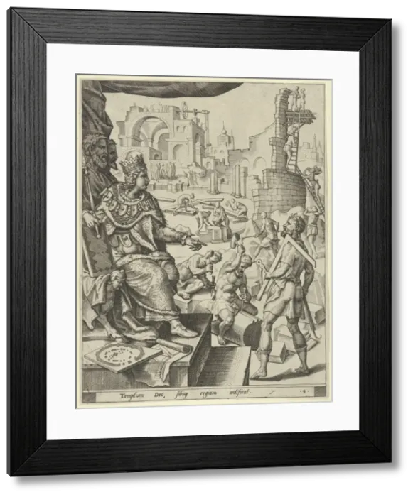 Framed Print : Solomon Building the Temple, from The Story of Solomon, 1554. Creator: After Maarten van Heemskerck Framed Print : Solomon Building the Temple, from The Story of Solomon, 1554. Creator: After Maarten van Heemskerck