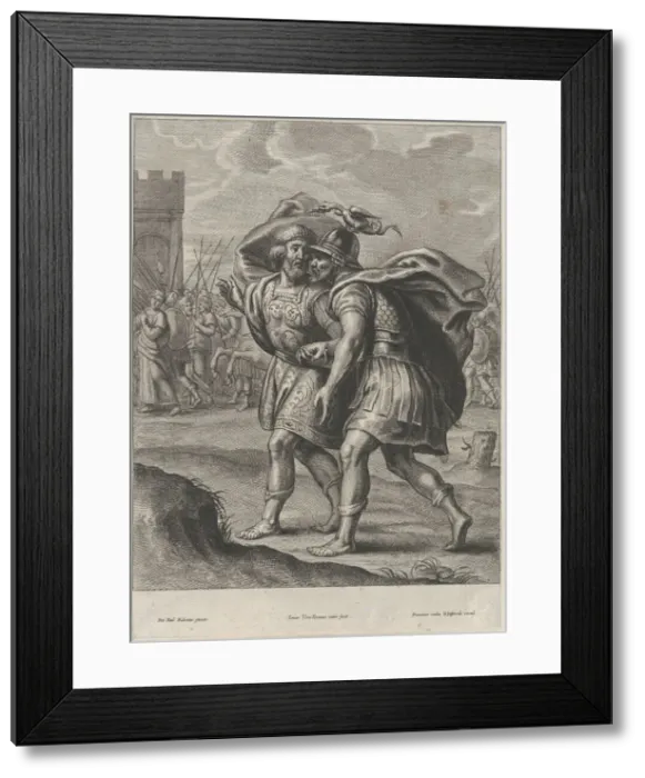 Framed Print : Achilles and Priam, in conversation outside of Troy, ca. 1644-66. Creator: Lucas Vorsterman II Framed Print : Achilles and Priam, in conversation outside of Troy, ca. 1644-66. Creator: Lucas Vorsterman II