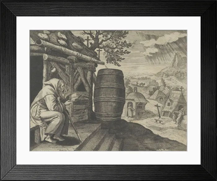 Framed Print : Ammon, from the series Solitudo Sive Vitae Patrum Eremicolarum, ca. 1585-86. Creator: Martin de Vos Framed Print : Ammon, from the series Solitudo Sive Vitae Patrum Eremicolarum, ca. 1585-86. Creator: Martin de Vos