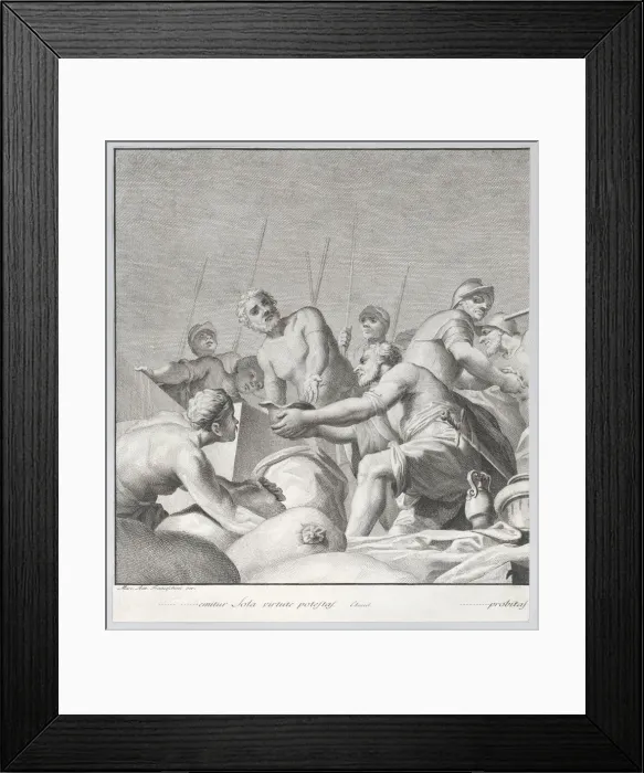 Framed Print : Embriaco Rejecting the Spoils, from: Forme Picturarum Archetypae, 1774. Creator: Lorenzo Lorenzi Framed Print : Embriaco Rejecting the Spoils, from: Forme Picturarum Archetypae, 1774. Creator: Lorenzo Lorenzi
