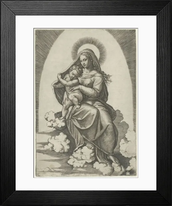 Framed Print : Madonna and Child, ca. 1512-16. Creator: Marcantonio Raimondi Framed Print : Madonna and Child, ca. 1512-16. Creator: Marcantonio Raimondi